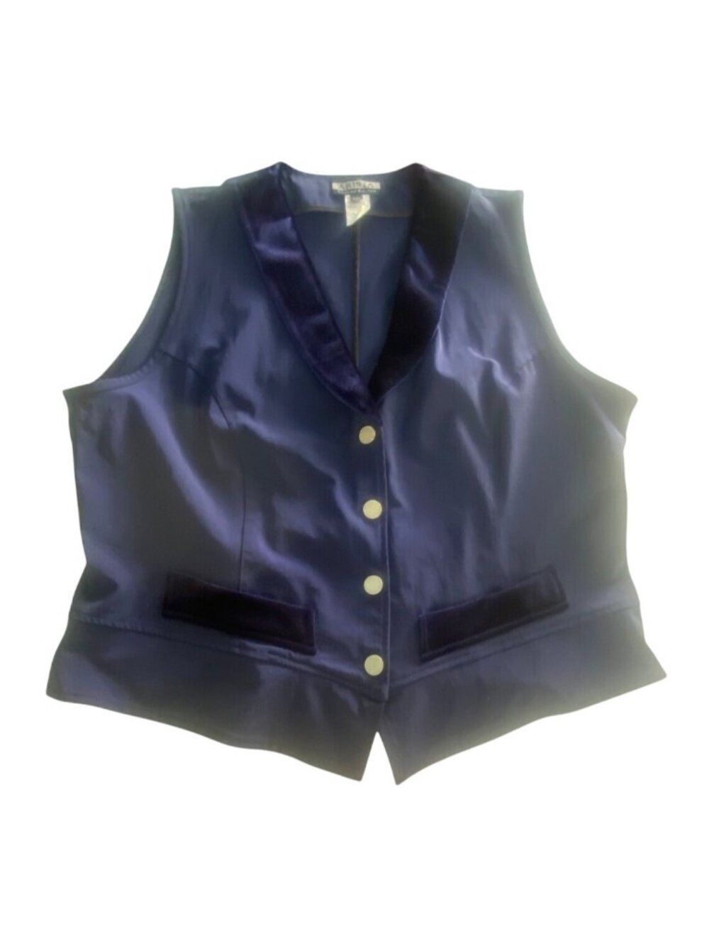 Arista Women’s Navy Equestrian Vest Velvet Metal Accents Snaps XXL Riding